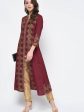 Cheera Hand Block Print Maroon Color A Line Kurta Supply