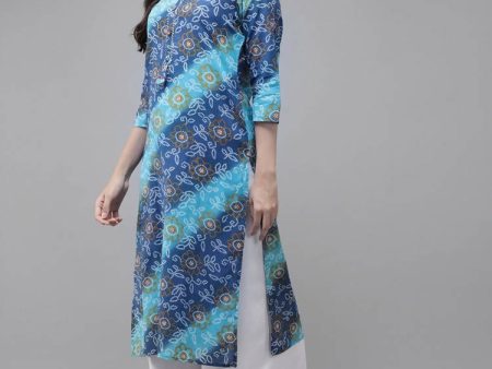 Yufta Blue Bandhani Kurta Online Sale