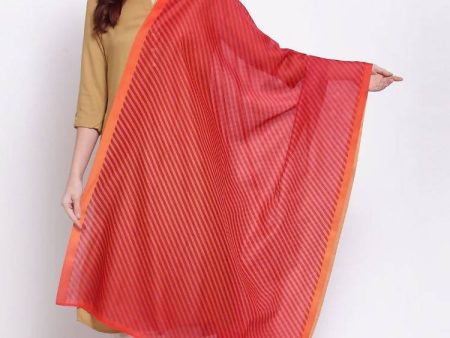 Myshka Women s Beautiful Red Cotton Silk Printed Casual Traditional Dupatta Online Hot Sale