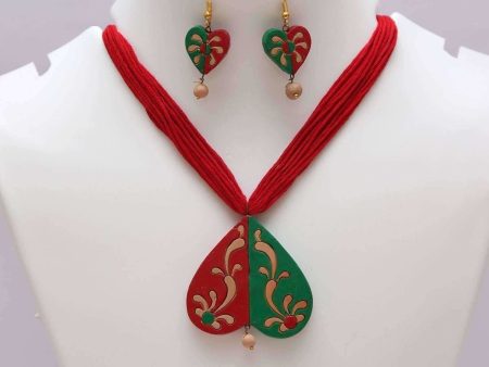 Terracotta Jewelry Multi color Heart Shape Jewelry Set For Sale