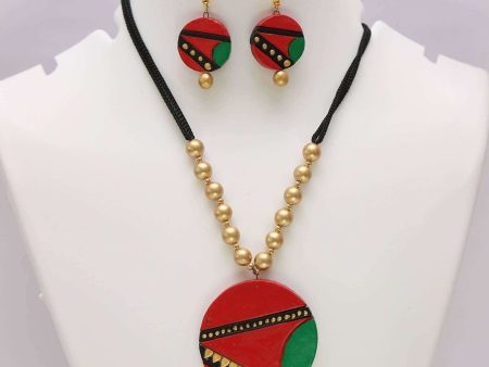 Terracotta Golden Beads Multi Color Jewelry Set Hot on Sale