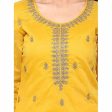 Yellow Chanderi Cotton Dress Material Online Sale