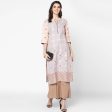 Cheera Hand Block Print Pale Pink Anarkali Kurta (MAAI-062K) Online