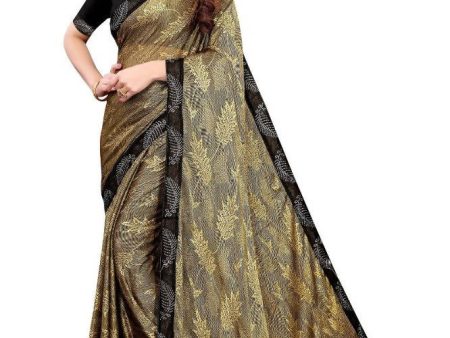 Vamika Golden Malai Silk Embroidery Saree Discount