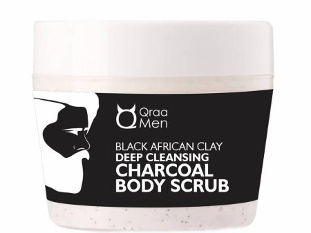 Qraa Men Black African Clay Deep Cleansing Charcoal Body Scrub For Cheap