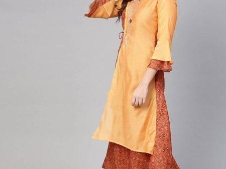 Yufta Orange And Brown A-line dress Fashion