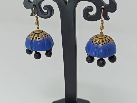 Terracotta Double Shade Hanging Jhumkas For Sale