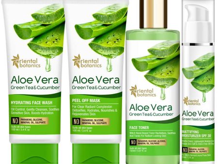 Oriental Botanics Aloe Vera, Green Tea & Cucumber Skin Hydrating Combo Online Sale