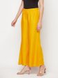 Aniyah Mustard Color Rayon Flared Slip-On Palazzo Sale