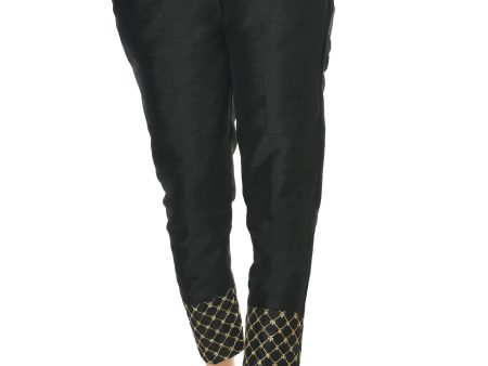 Mominos Fashion Moeza Silk Black Color Pant Online Sale