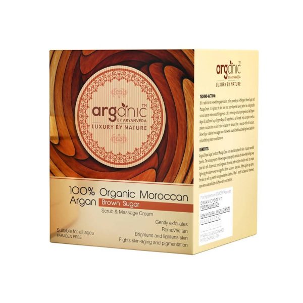 Aaryanveda Arganic Moroccan Argan Brown Sugar Scrub & Massage Cream Fashion