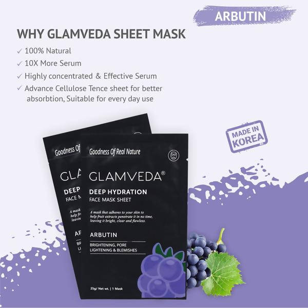 Glamveda Arbutin Anti Pigmentation & Brightening Sheet Mask Cheap