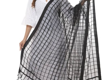 Mominos Fashion Black Cotton Square Dupatta Online Hot Sale