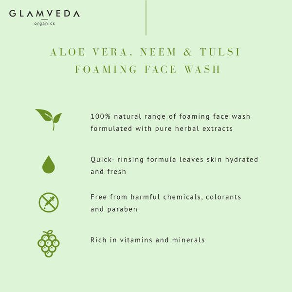 Glamveda Aloe Vera & Neem Tulsi Clarifying Foaming Face Wash Discount