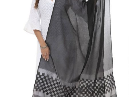 Mominos Fashion Black Buta Cut Dupatta Hot on Sale