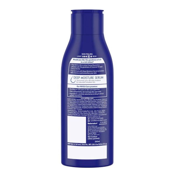 Nivea Body Lotion for Very Dry Skin, Cocoa Nourish Supply