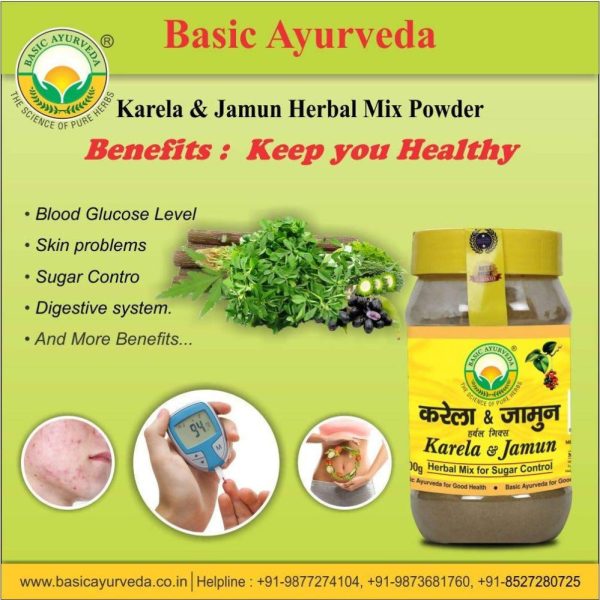 Basic Ayurveda Karela & Jamun Herbal Mix For Sugar Control For Discount