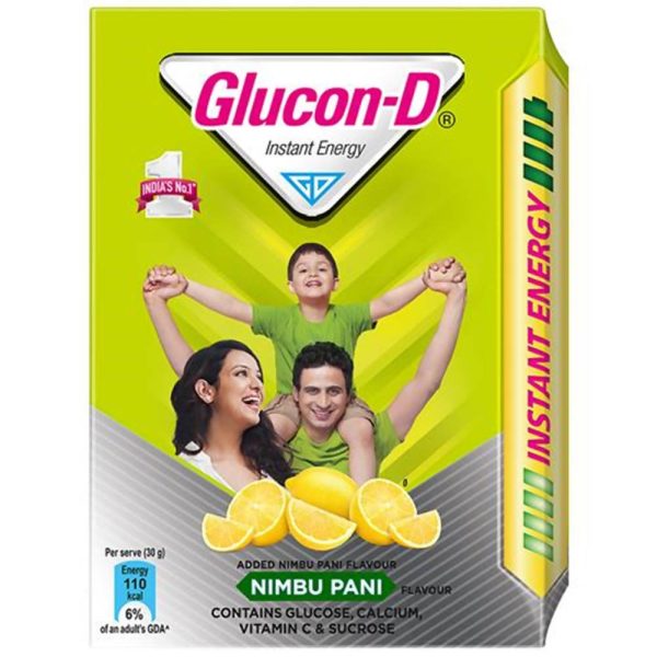 Glucon-D Instant Energy Health Drink - Nimbu Pani | Nimbu Pani Flavoured Glucose Powder | Instant Energy & Immunity Recharge | With Vitamin C & Calcium on Sale