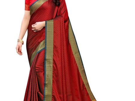 Vamika Banarasi Jacquard Weaving Red Color Saree Online Hot Sale