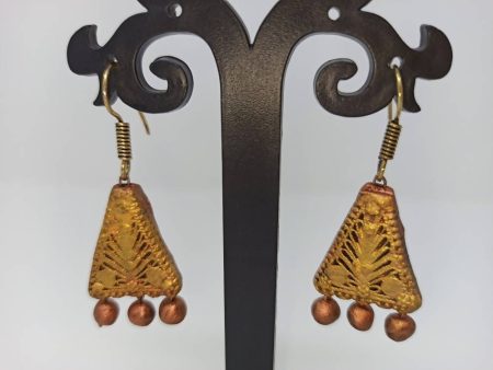 Terracotta Boho Ear Hangings-Copper Gold Hot on Sale