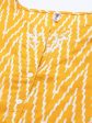 Yufta Women Yellow & Off white Printed Kaftan Kurta For Cheap