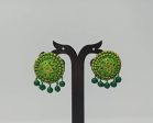 Terracotta Boho Style Studs With Dangles-Green For Discount