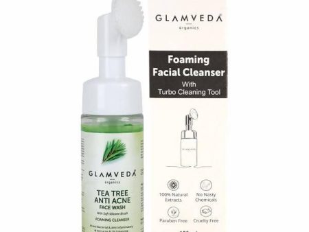 Glamveda Tea Tree Anti Acne Face Wash With Soft Silicone Brush Online Hot Sale