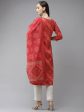 Yufta Women Red Bandhani Printed Regular Gotta Patti Kurta with Palazzo & With Dupatta Online Hot Sale