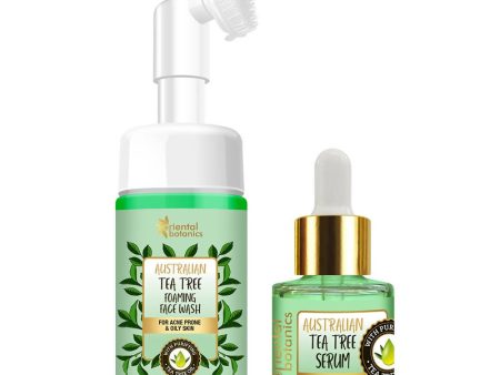 Oriental Botanics Australian Tea Tree Serum And Face Wash With Brush Combo Online