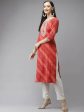 Yufta Women Red Bandhani Printed Regular Gotta Patti Kurta with Palazzo & With Dupatta Online Hot Sale