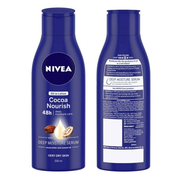 Nivea Body Lotion for Very Dry Skin, Cocoa Nourish Supply