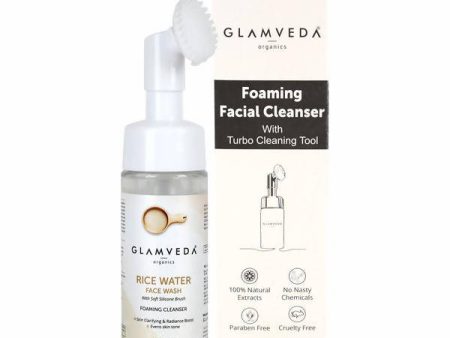 Glamveda Rice Water Brightening Foaming Face Wash With Soft Silicone Brush Fashion