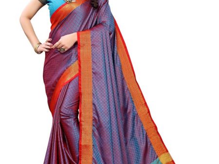 Vamika Banarasi Jacquard Weaving Rama Green Saree For Cheap