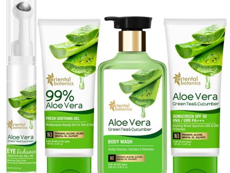 Oriental Botanics Aloe Vera, Green Tea & Cucumber Skin Radiance Combo Supply