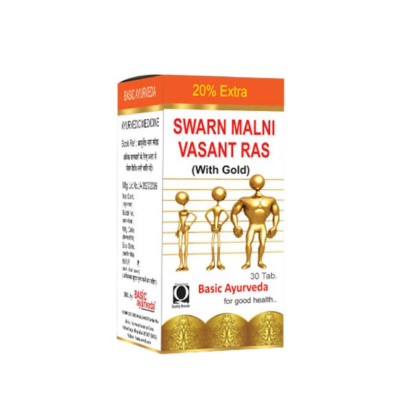 Basic Ayurveda Swarn Malni Vasant Ras (With Gold) Tablets Fashion