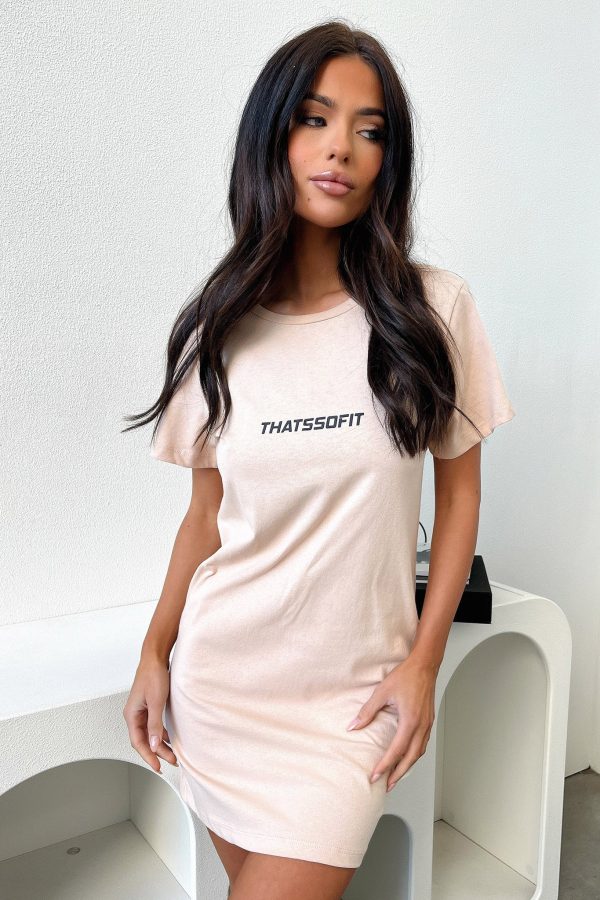 Femme T-shirt Dress - Beige Online