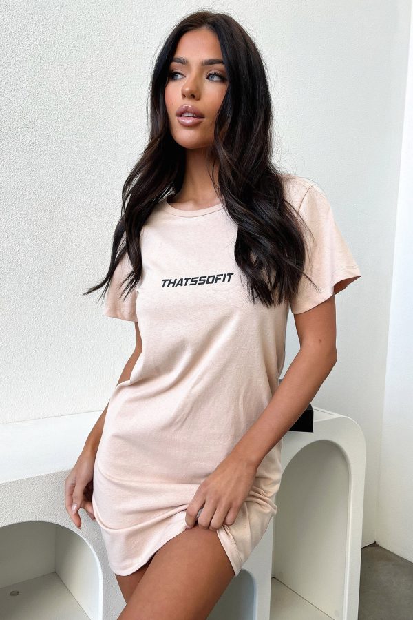 Femme T-shirt Dress - Beige Online